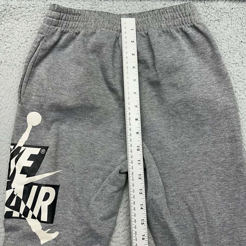 Nike Air Jordan Youth Large (12-13 Yrs) Gray Jumpman Logo Jogger Sweatpants A434